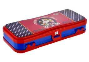 Heart Home Mickey Mouse Printed Double Sided Plastic Pencil Box (Red)