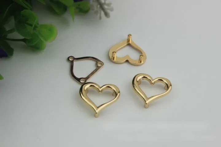 Heart Shaped Purse Label 1/10pcs Bag Hardware Charm Light Gold Handmade Purse Handbag Making Metal Decoration 20mm 3/4" Wholesale Supplies