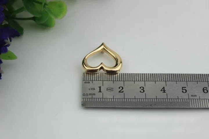 Heart Shaped Purse Label 1/10pcs Bag Hardware Charm Light Gold Handmade Purse Handbag Making Metal Decoration 20mm 3/4" Wholesale Supplies