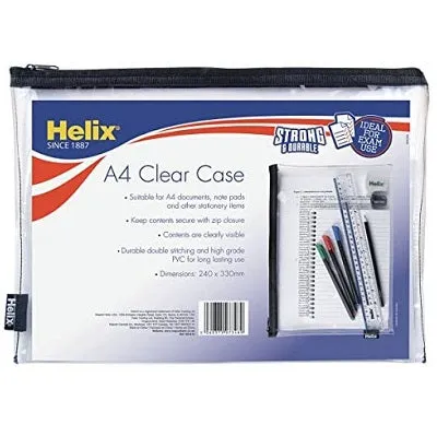 Helix A4 Clear Pencil Case