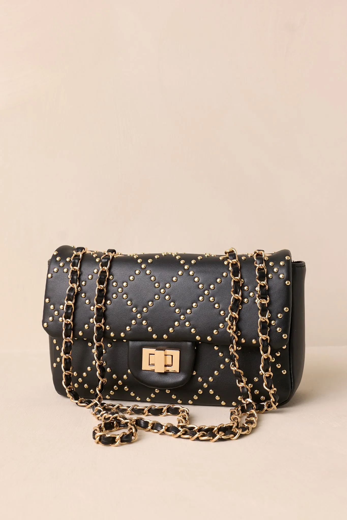 It's About Time Black Studded Handbag