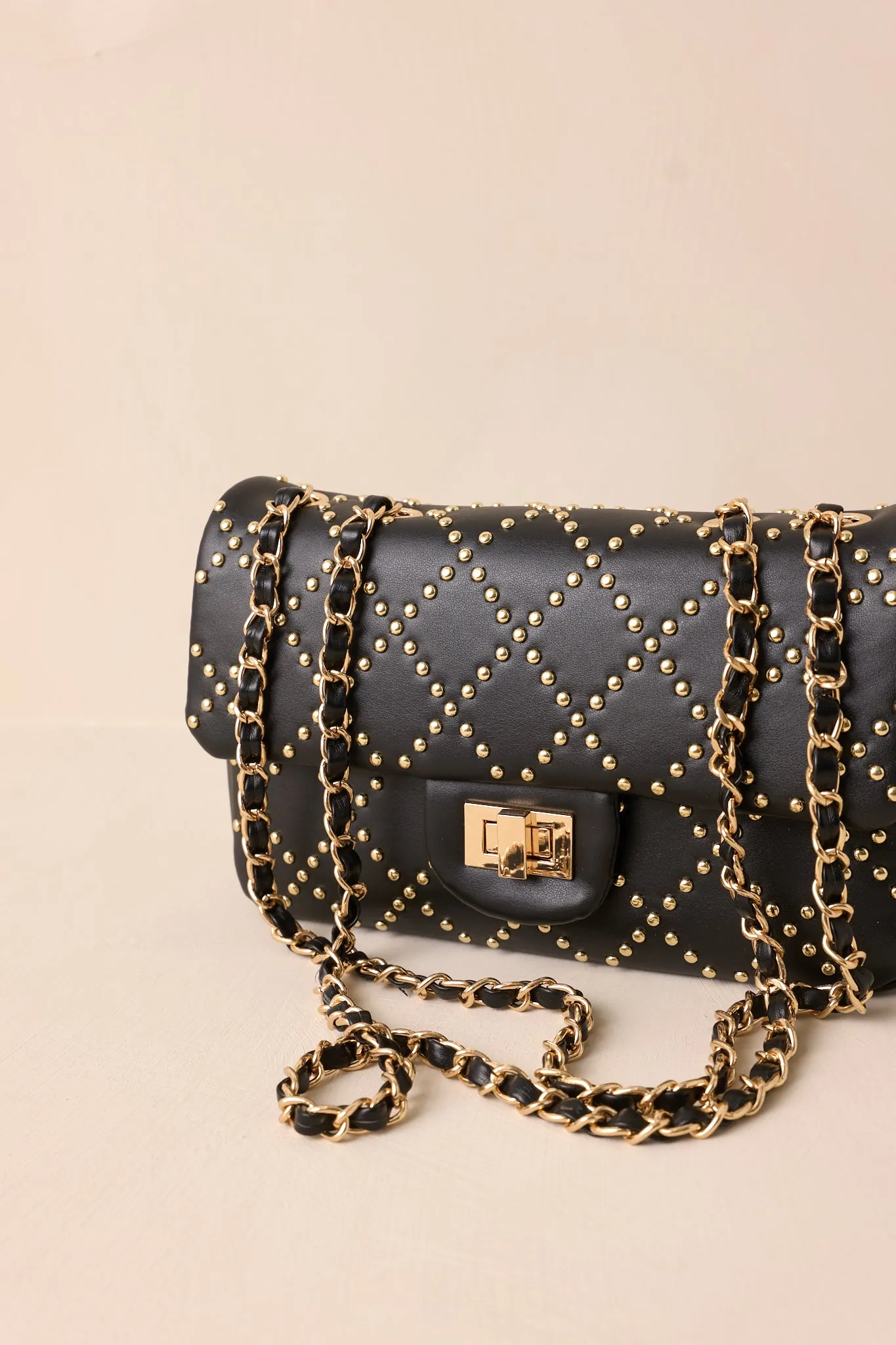 It's About Time Black Studded Handbag