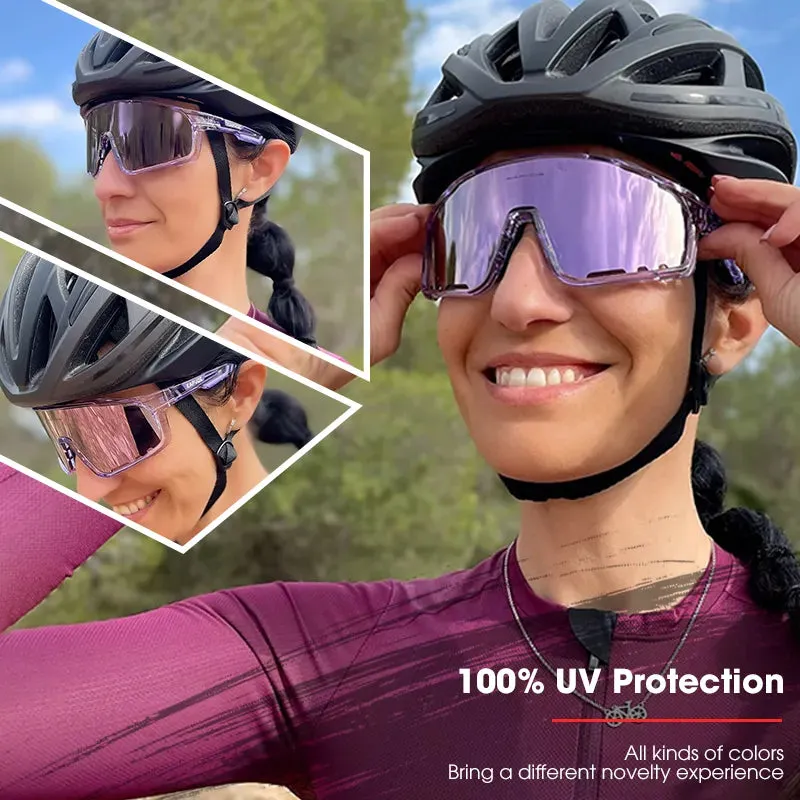 Kapvoe Photochromic Cycling Sunglasses Men Bicycle Cycling Glasses Bike Road Mountain Eyewear Women Outdoor Sport UV400 Goggles