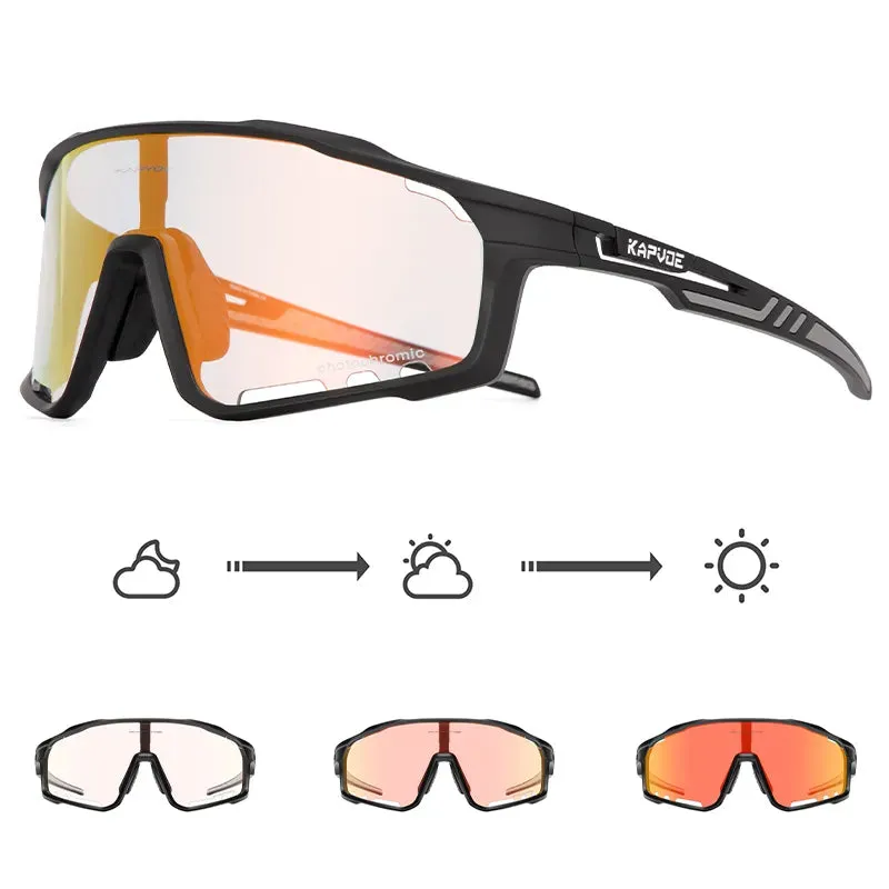 Kapvoe Photochromic Cycling Sunglasses Men Bicycle Cycling Glasses Bike Road Mountain Eyewear Women Outdoor Sport UV400 Goggles