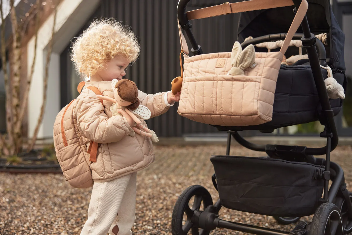 Kinderwagen/Buggy Organizer Puffed - Biscuit