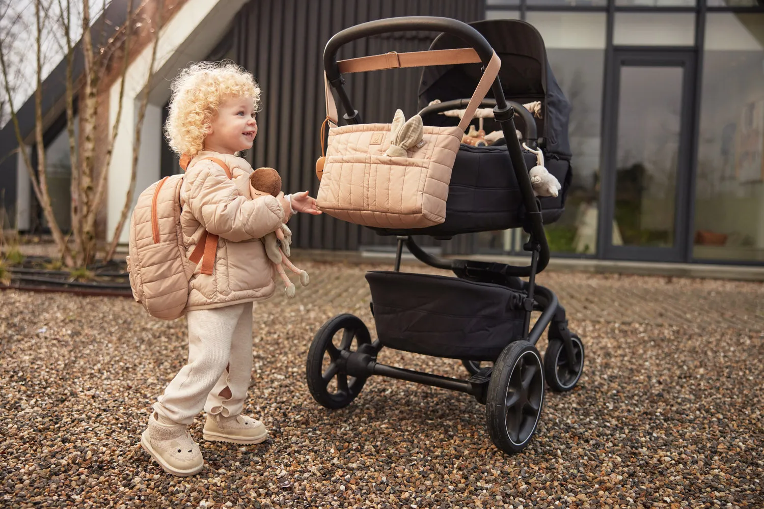 Kinderwagen/Buggy Organizer Puffed - Biscuit