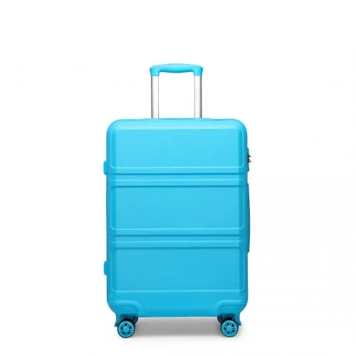 Kono ABS 28 Inch Sculpted Horizontal Design Suitcase - Blue | Durable & Stylish Luggage