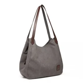 Kono Canvas Shoulder Tote Bag - Grey | Stylish & Practical for Everyday Use