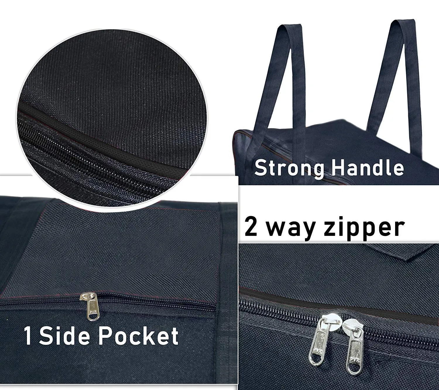 Kuber Industries Luggage Bag | Trolley Bags for Travel | Collapsible Luggage Bag | Travelling Bag | Trolley Bags for Suitcase | Lightweight Luggage Bag | 24 Inch | Pack of 2 | Navy Blue