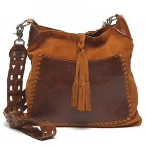 Lana Crossbody Handbag - Cognac Nubuck