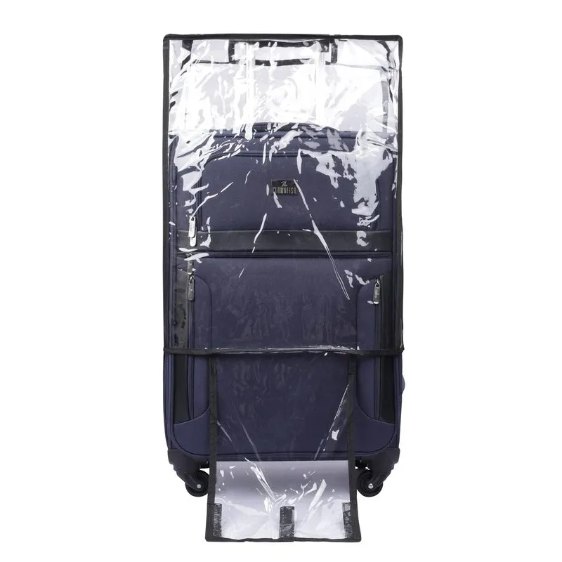 Large Softsided Suitcase - 120L Capacity with 4 Wheels & Lock | Waterproof PVC Cover | Navy Blue