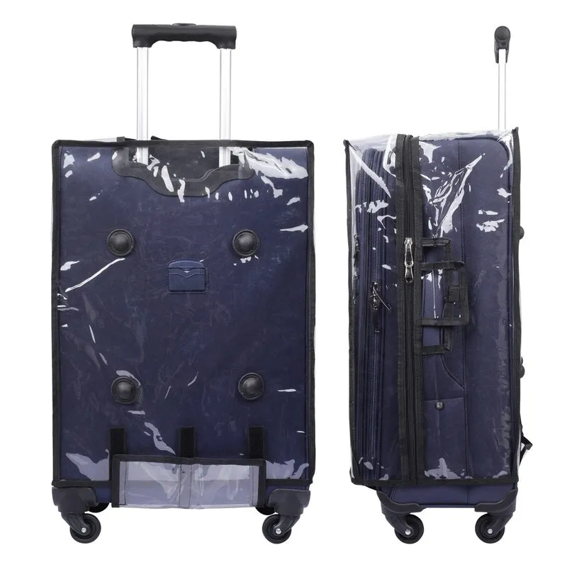 Large Softsided Suitcase - 120L Capacity with 4 Wheels & Lock | Waterproof PVC Cover | Navy Blue