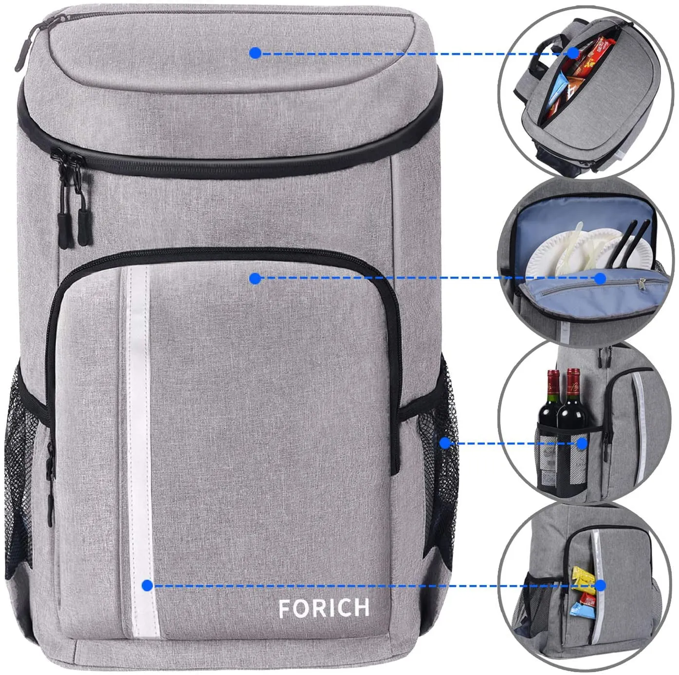 Leak-Proof Insulated Backpack Cooler
[Lightweight Waterproof Soft Cooler | Perfect for Work Lunches, Picnics, Camping, and Hiking | Holds Up to 30 Cans]