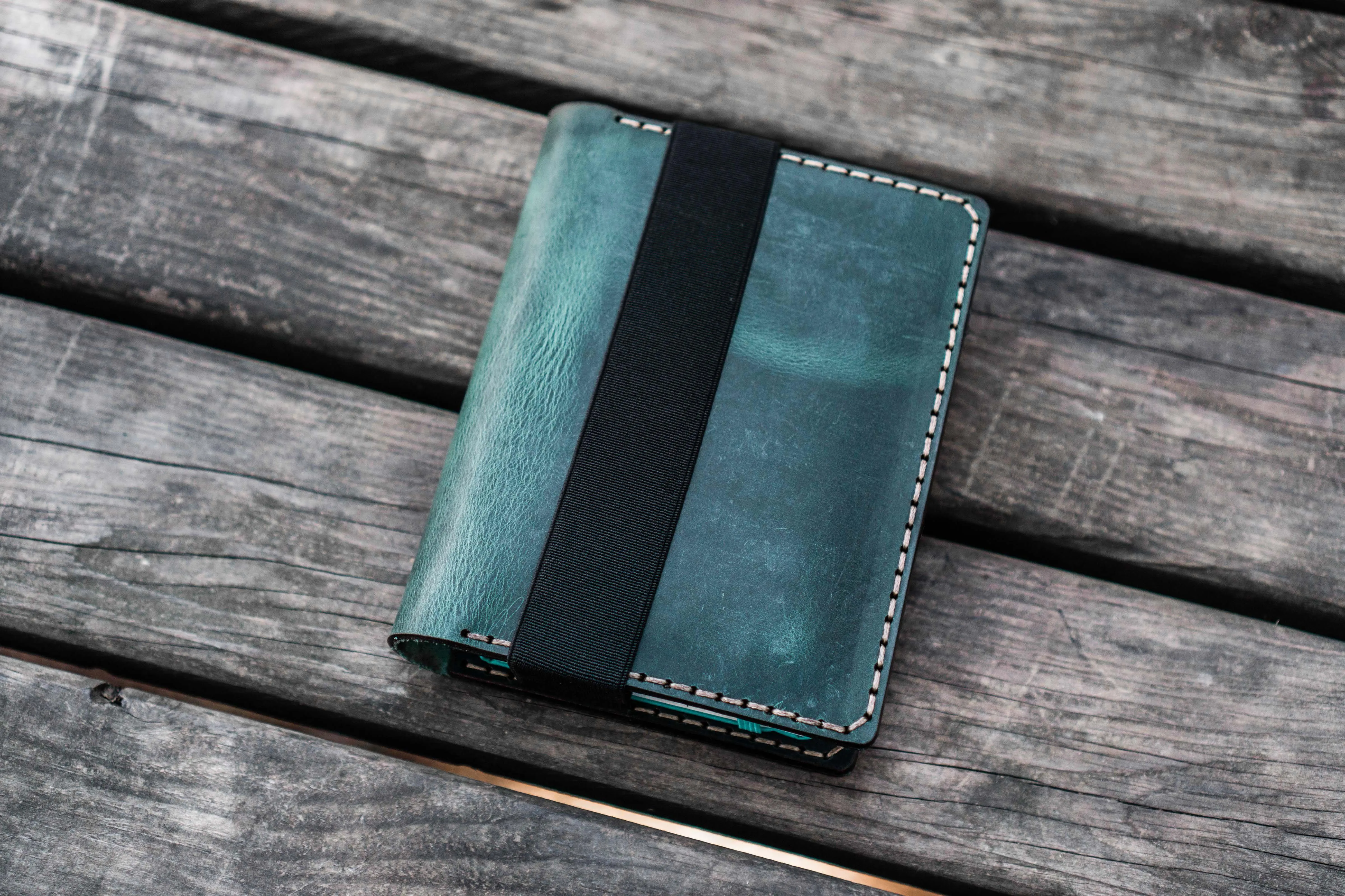 Leather Leuchtturm1917 A6 Notebook Cover - Crazy Horse Forest Green