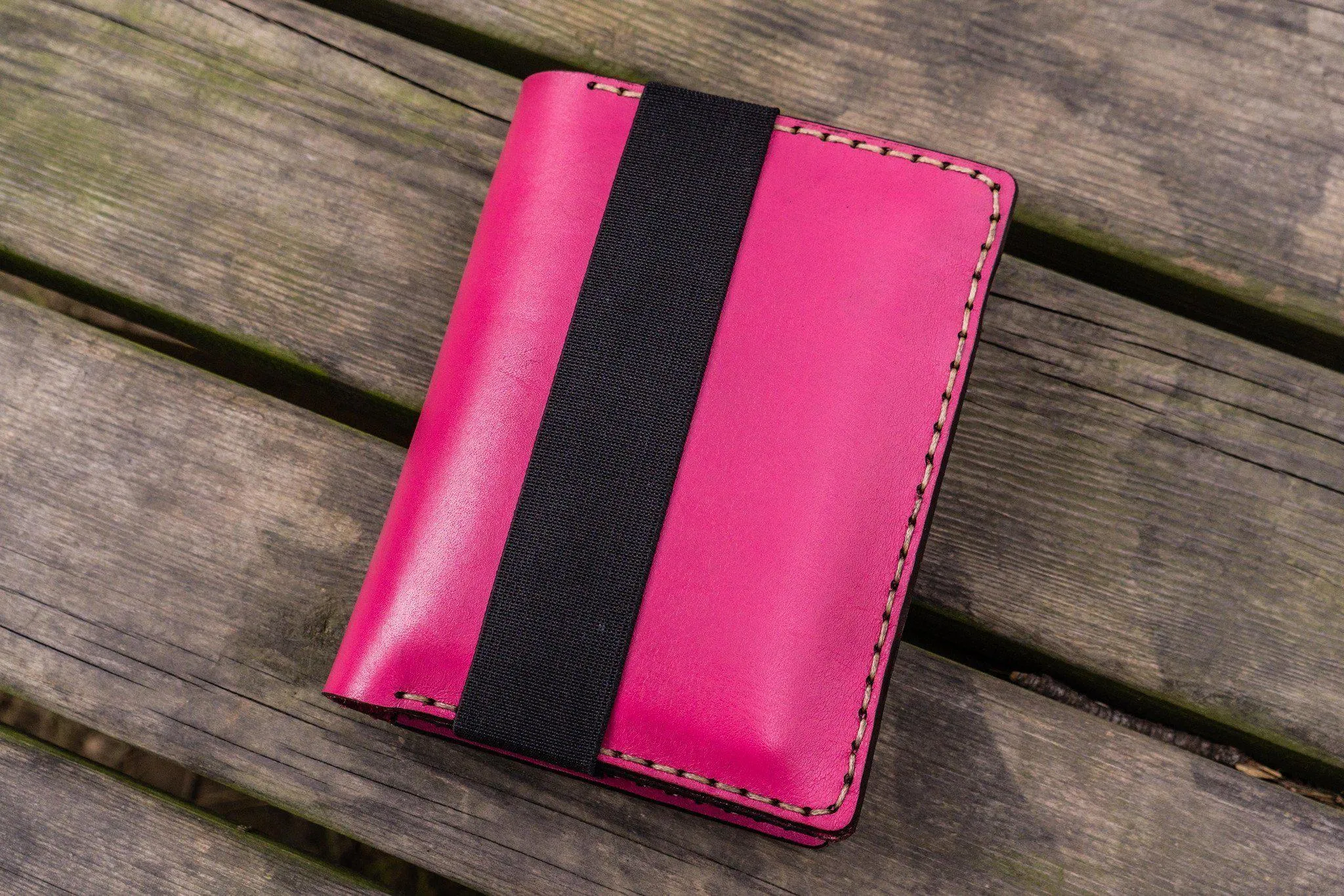 Leather Pocket Moleskine Journal Cover - Pink