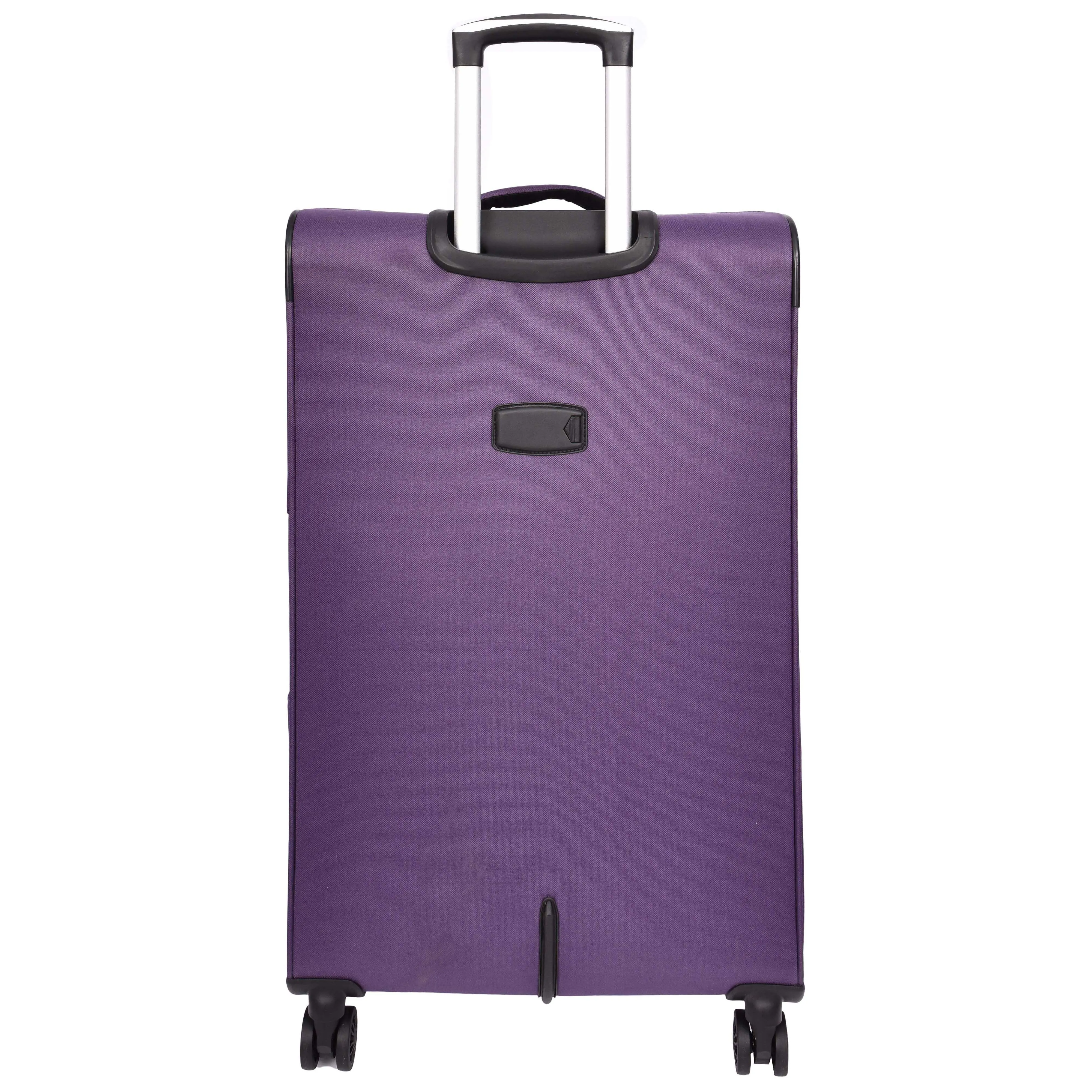 Lightweight Soft Suitcase 8 Wheel Expandable Luggage Pokeno Purple