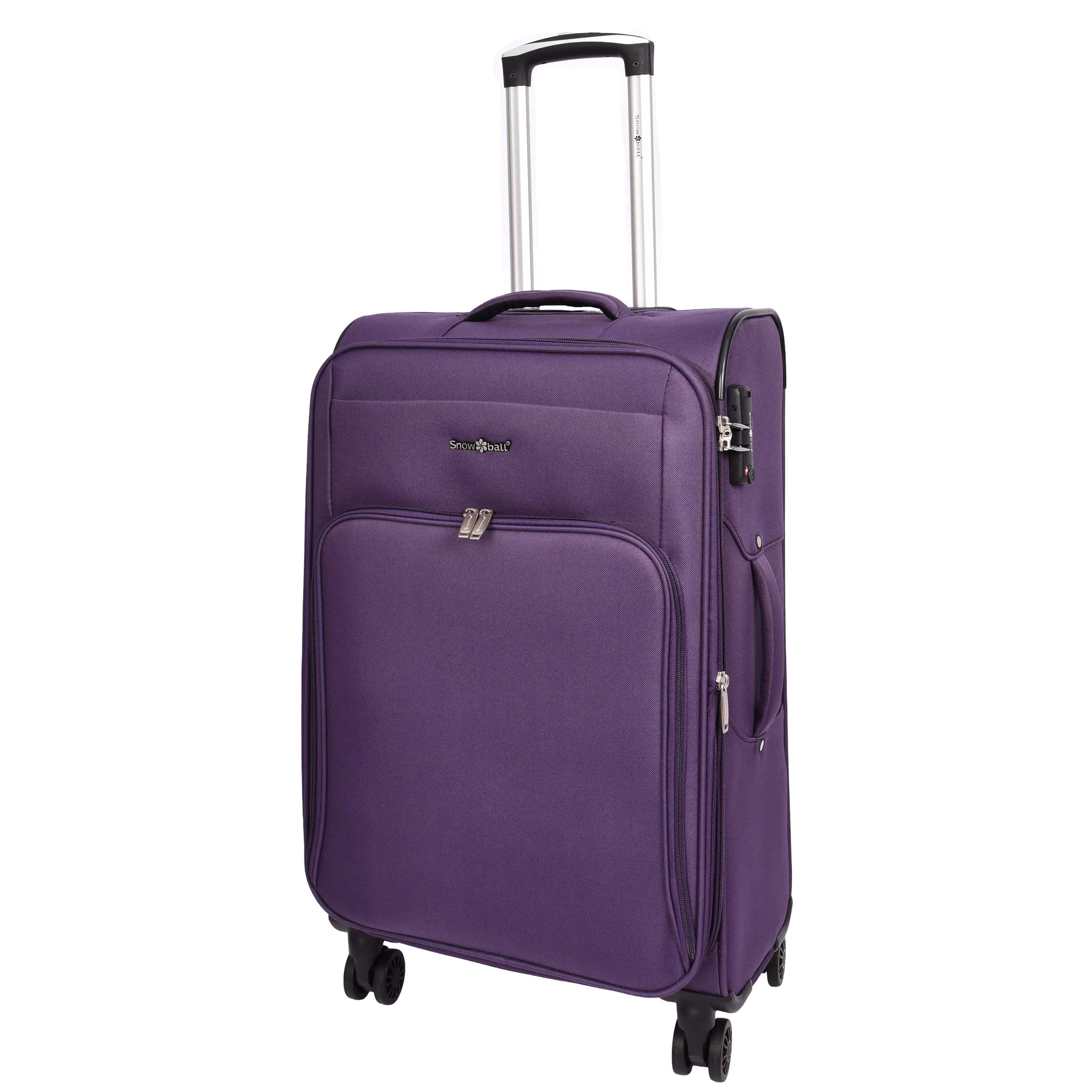 Lightweight Soft Suitcase 8 Wheel Expandable Luggage Pokeno Purple