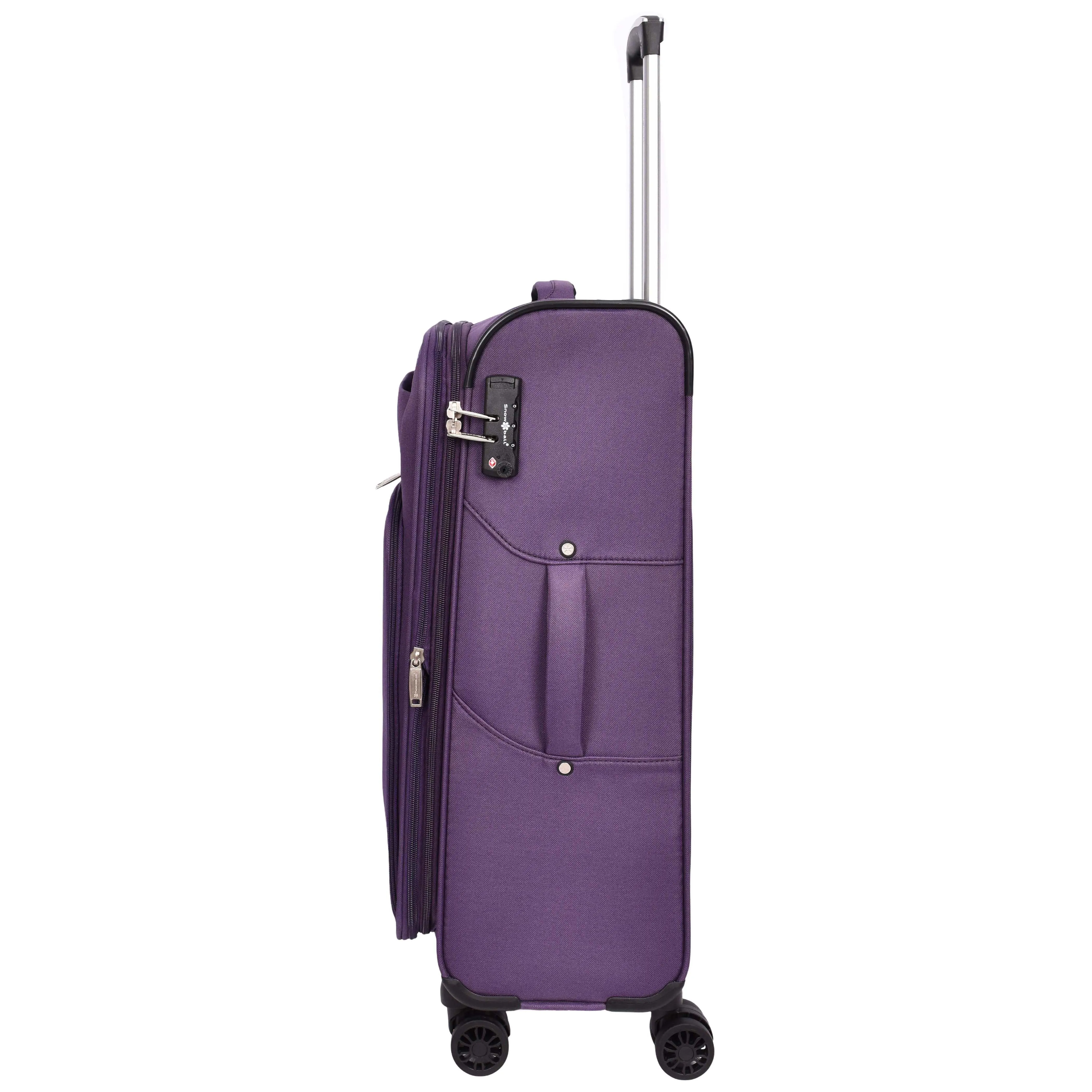 Lightweight Soft Suitcase 8 Wheel Expandable Luggage Pokeno Purple