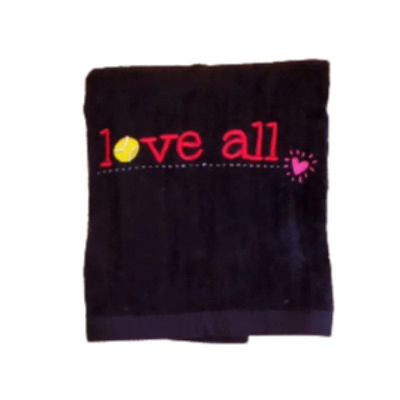 Love40 Tennis Towel - Love All - Black