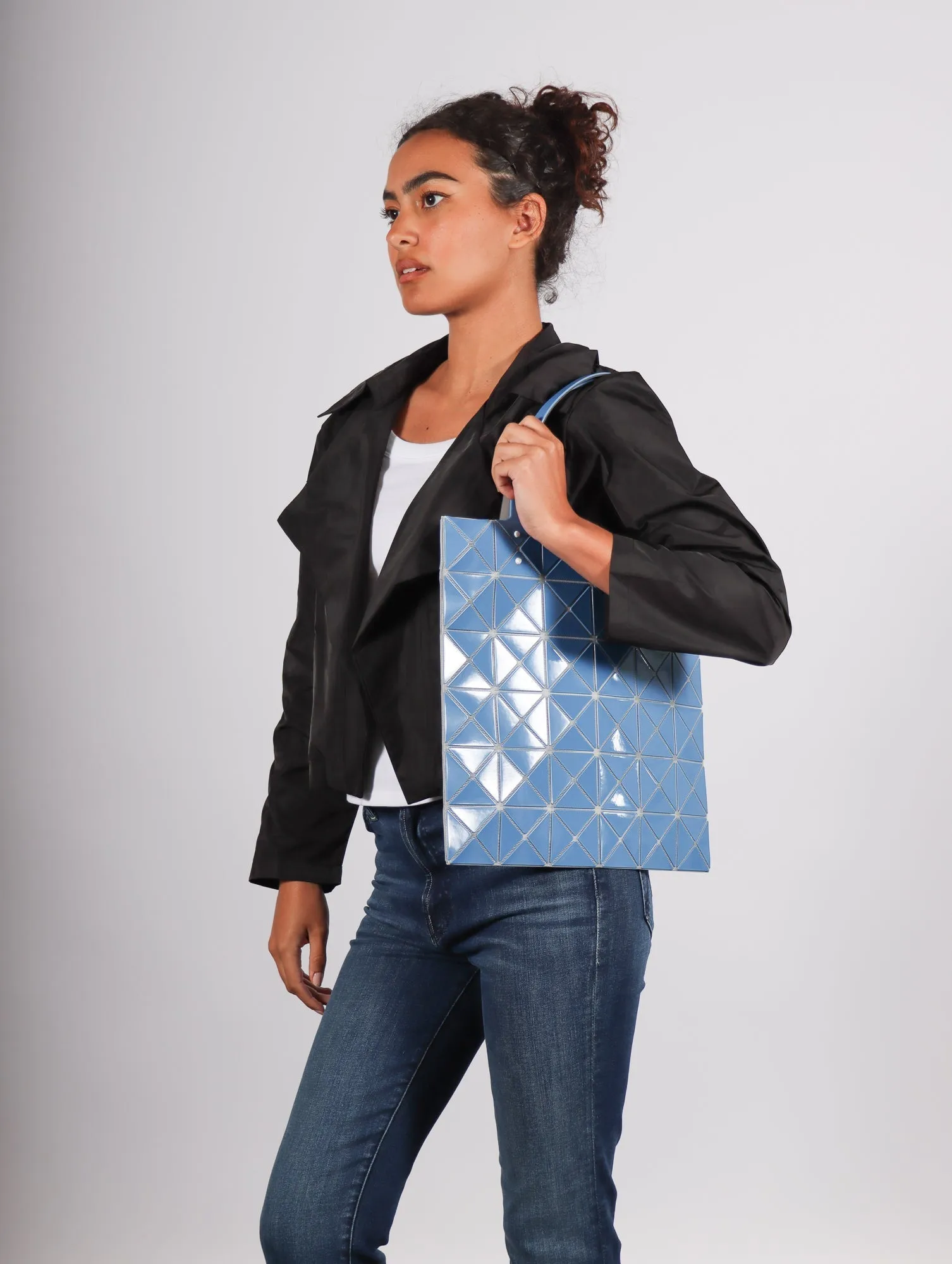 Lucent Gloss Tote in Blue by Bao Bao Issey Miyake