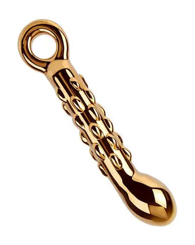 Lucent Raindrop Gold Glass P-Spot Massager