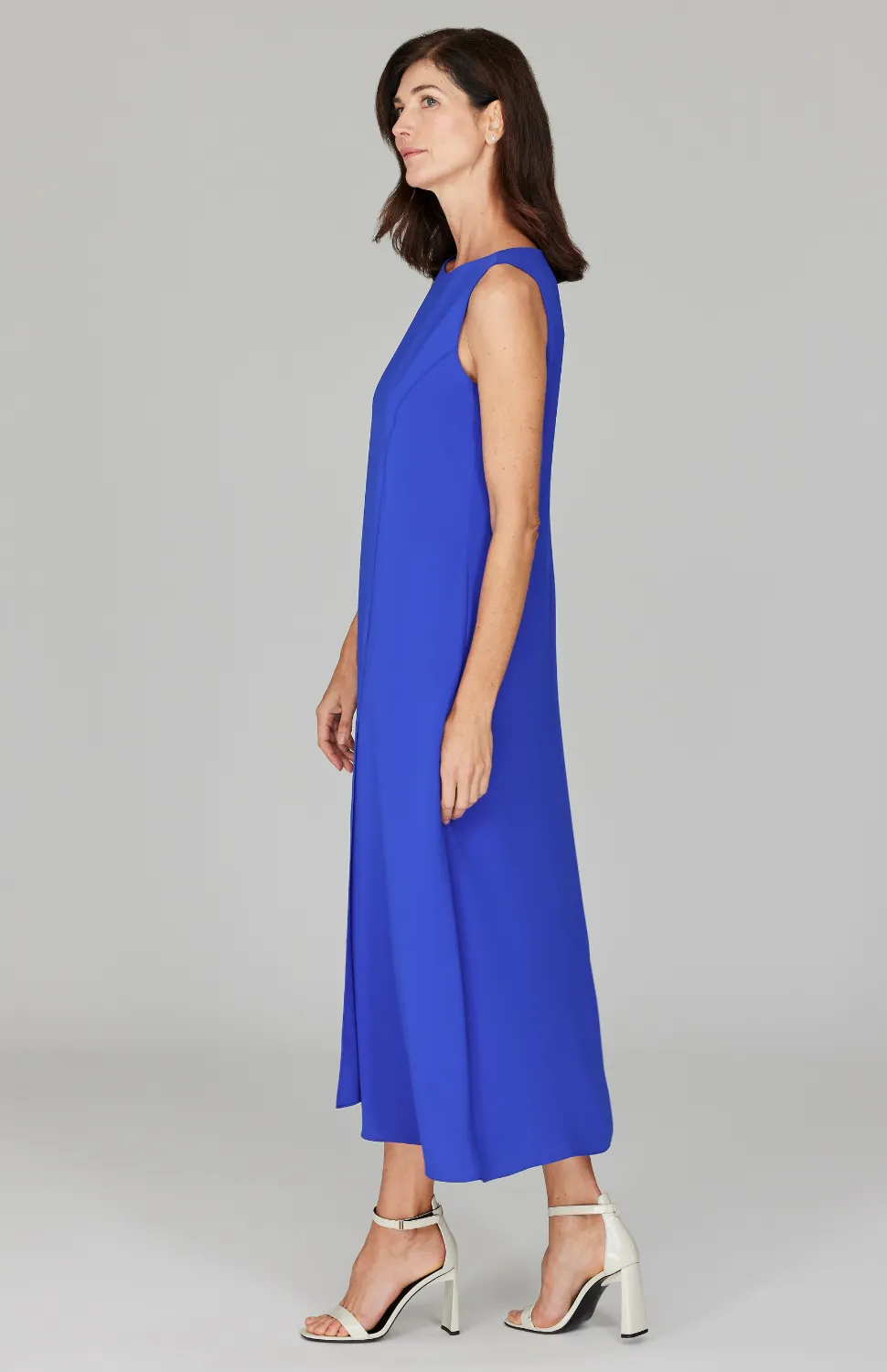 Lustrous Crepe Long Overlap Dress