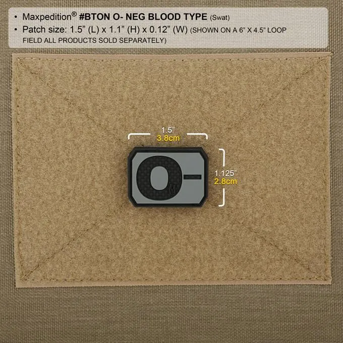 Maxpedition O- Blood Type Morale Patch (Glow)