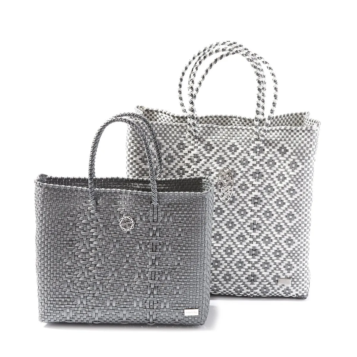 MEDIUM SILVER TOTE BAG