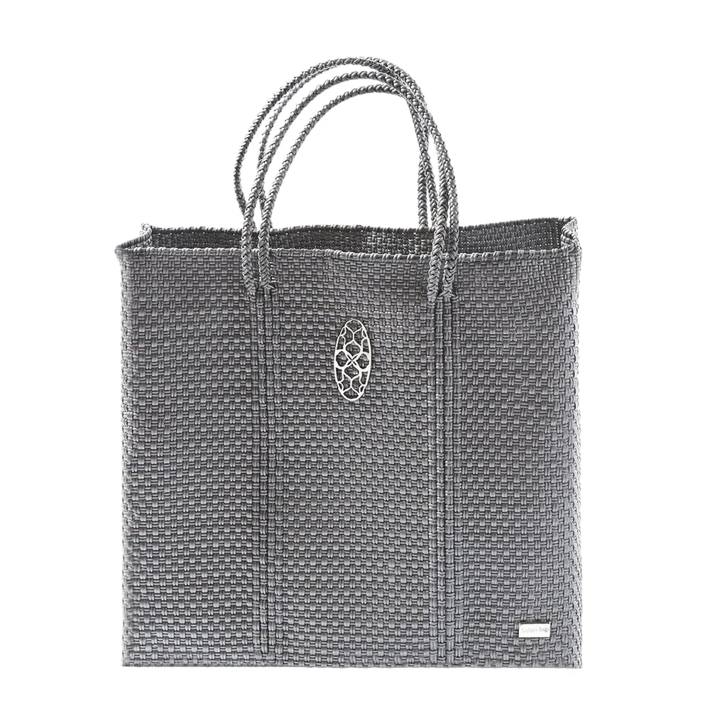 MEDIUM SILVER TOTE BAG