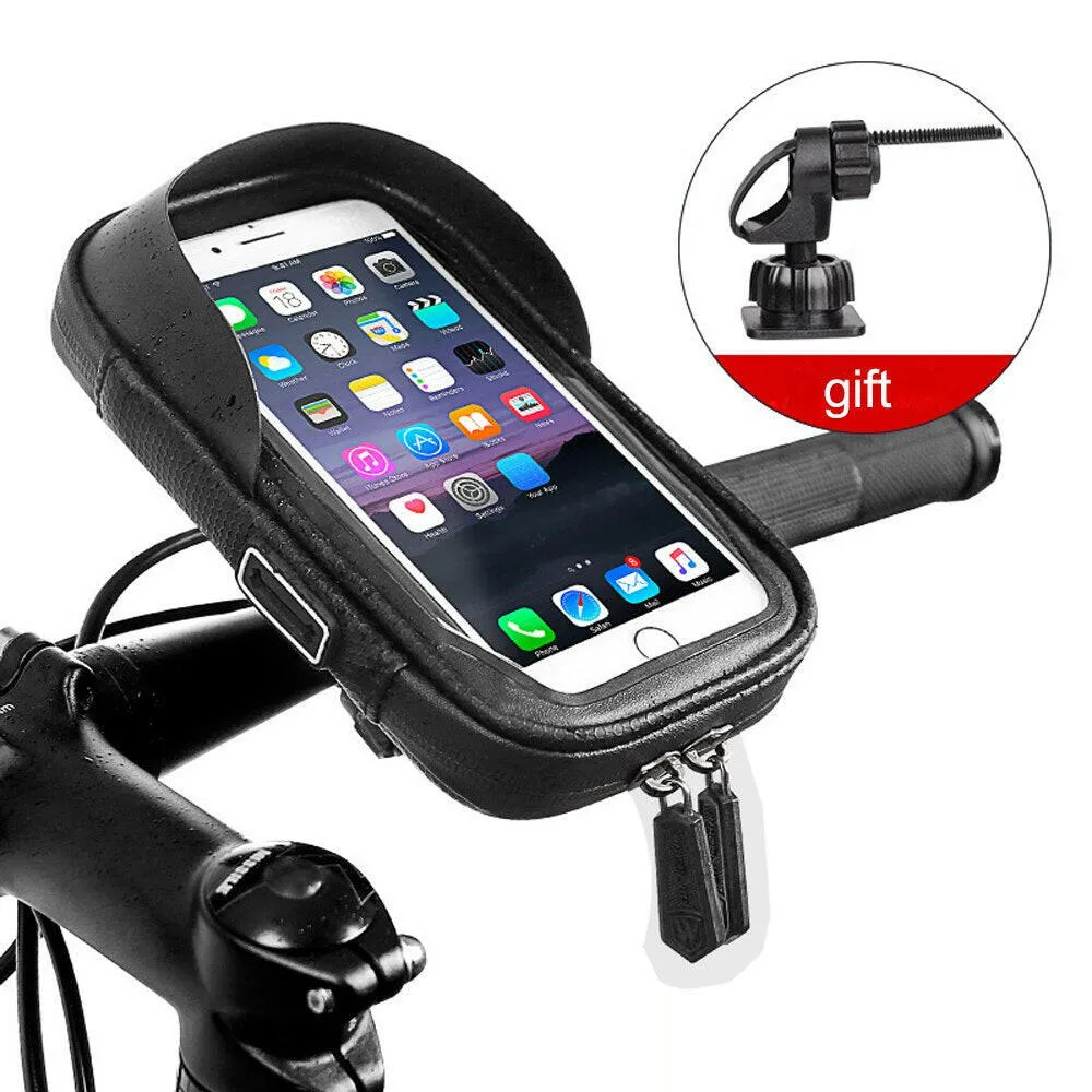 Mobile Bicycle Handlebar Stand Waterproof Bike Phone Holder Wall Motorcycle Handlebar Mount Bag For iPhone Samsung Phone Support