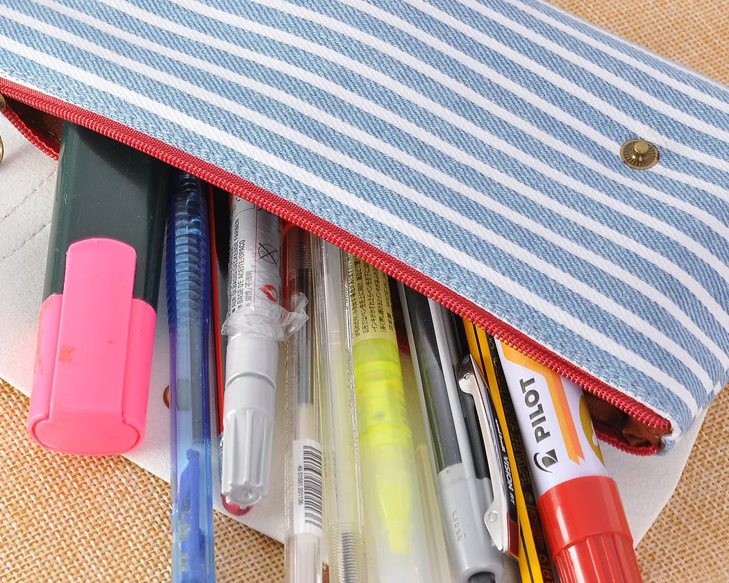 Navy Style Pen and Pencil Case - Blue