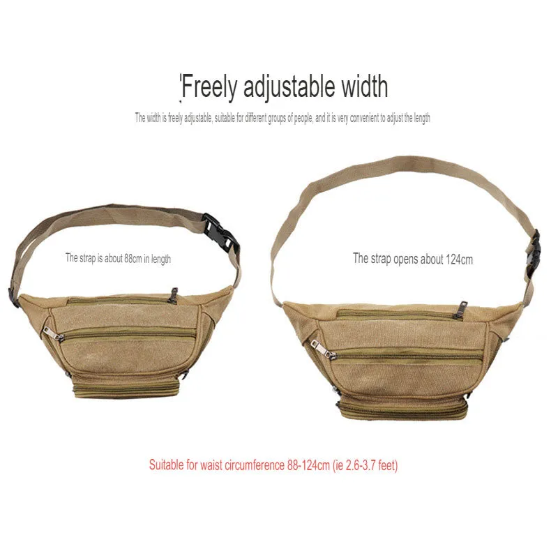 New canvas cashier business waist bag men's money collection mobile phone waist bag multi-layer collection large capacity bag