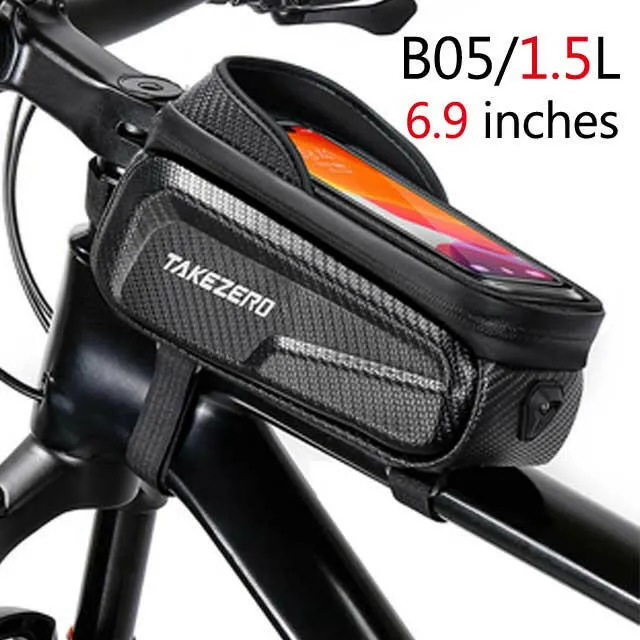 NEWBOLER Bicycle Bag Waterproof Touch Screen Cycling Bag Top Front Tube Frame MTB Road Bike Bag 7.2 Phone Case Bike Accessories