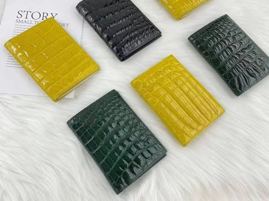 Nile High Shiny Beaded Crocodile Skin Leather Passport Holder