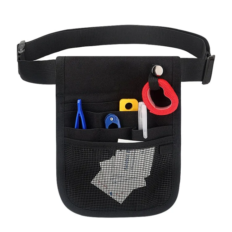 Nurse Bag Multifunctional Portable Tool Storage Waist Bag(Black)