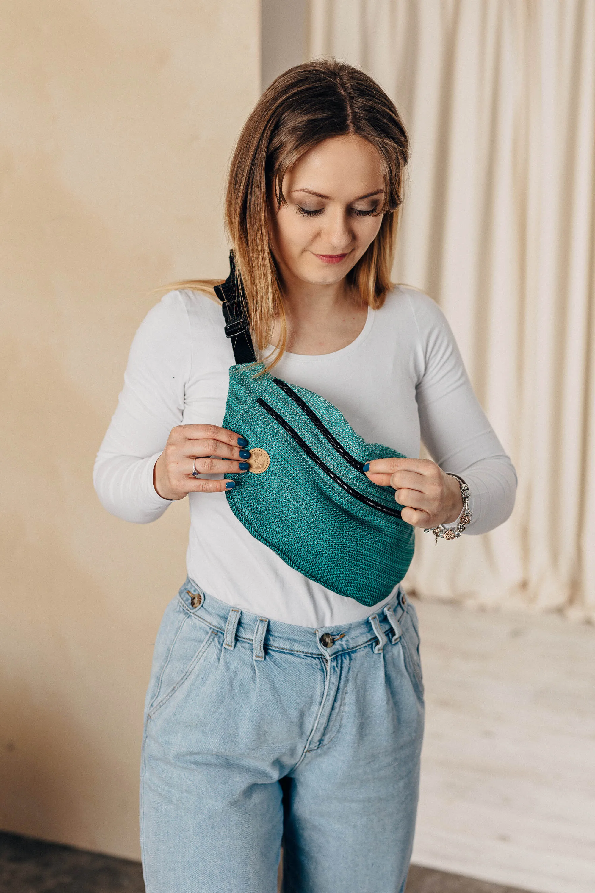 Ombre Green Large Waist Bag by LennyLamb