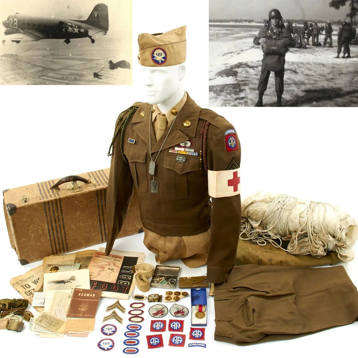 Original U.S WWII 307th Medical 508th PIR 82nd Airborne Combat Medic Named Grouping