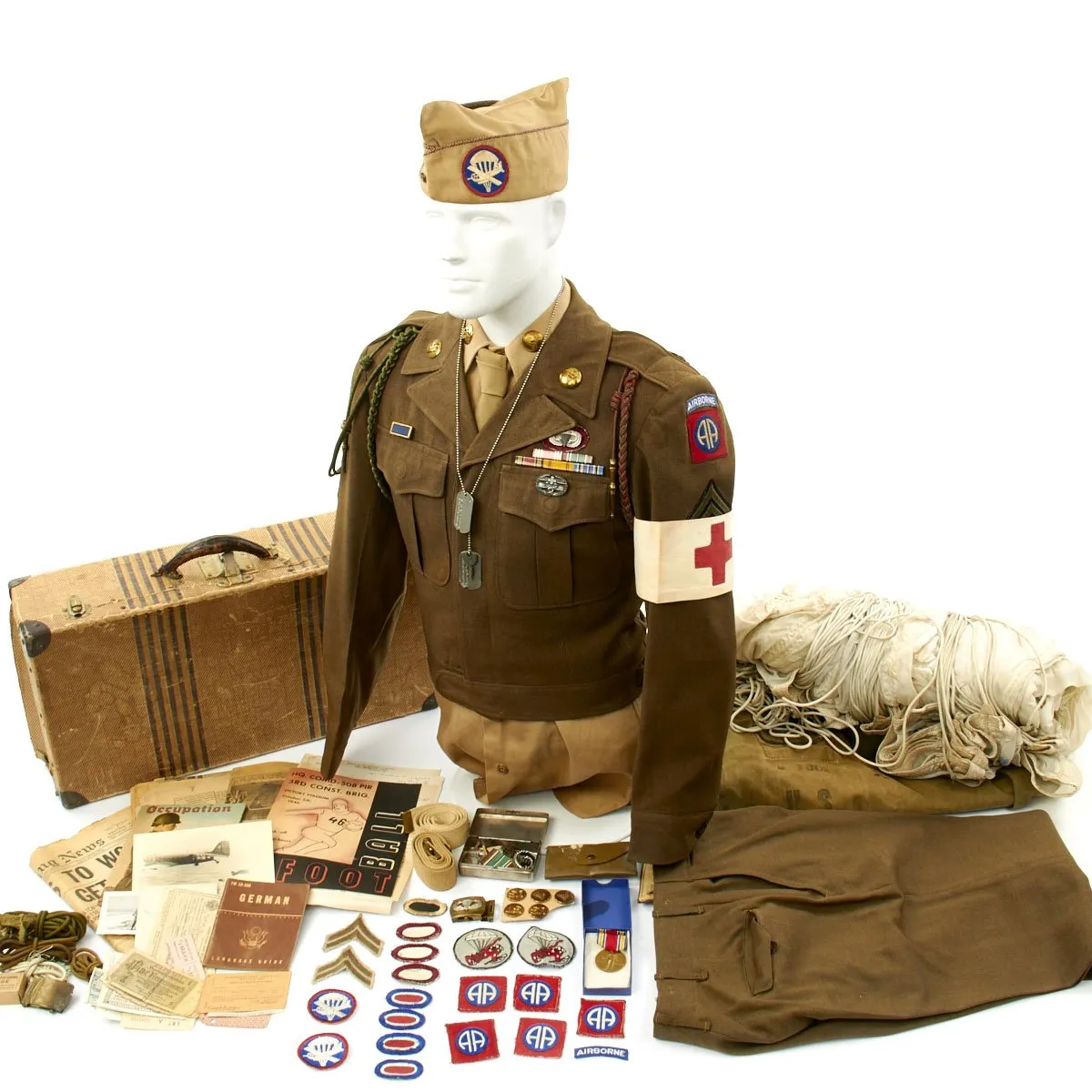 Original U.S WWII 307th Medical 508th PIR 82nd Airborne Combat Medic Named Grouping