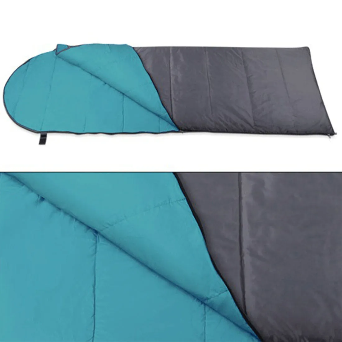 Outdoor Camping Envelope Sleeping Bag Thermal Tent Hiking Winter Single - green