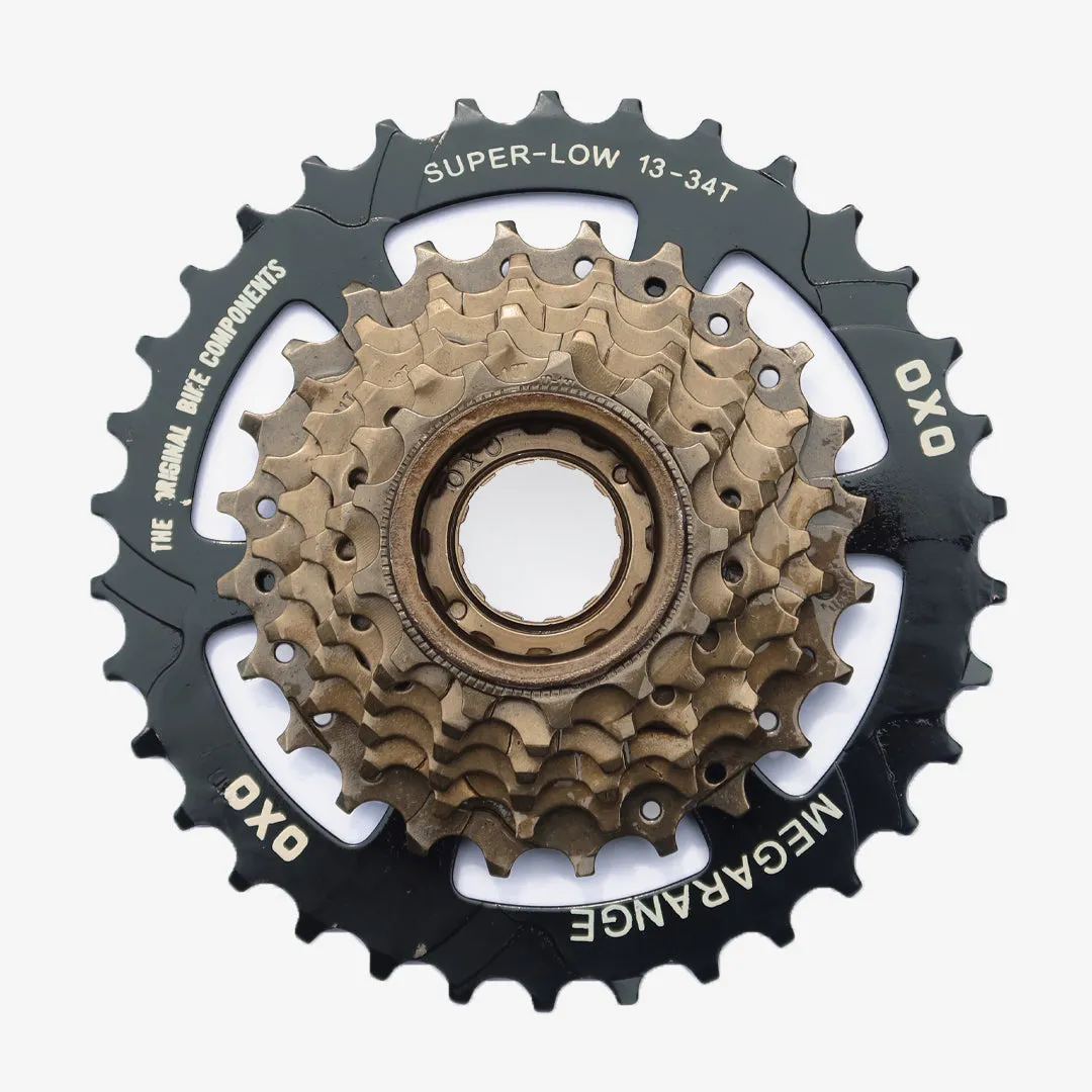 OXO 7-Speed 13-34T Freewheel Sprocket (Brown/Black)