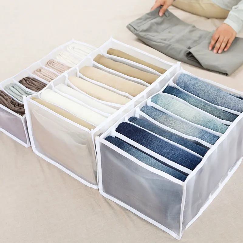 Pants Closet Organizer With Compartments Cabinet Drawers Divider Grid Storage Box