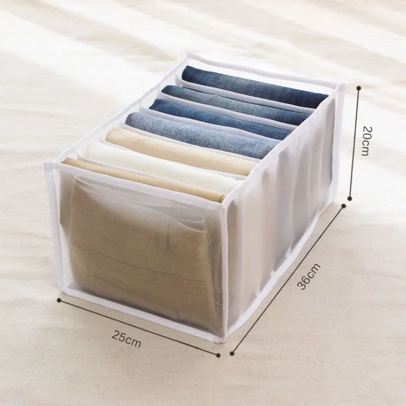 Pants Closet Organizer With Compartments Cabinet Drawers Divider Grid Storage Box