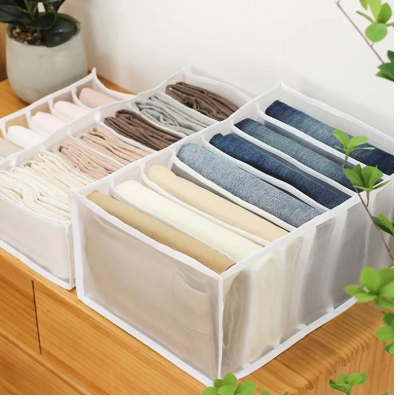 Pants Closet Organizer With Compartments Cabinet Drawers Divider Grid Storage Box