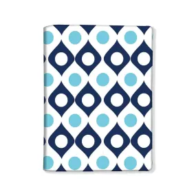 Passport Cover Travel Wallet Holder -Shades Of Blue Retro