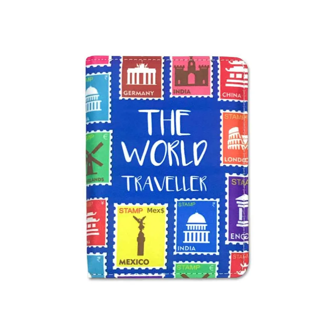 Passport Cover Travel Wallet Organizer  - World Stamps