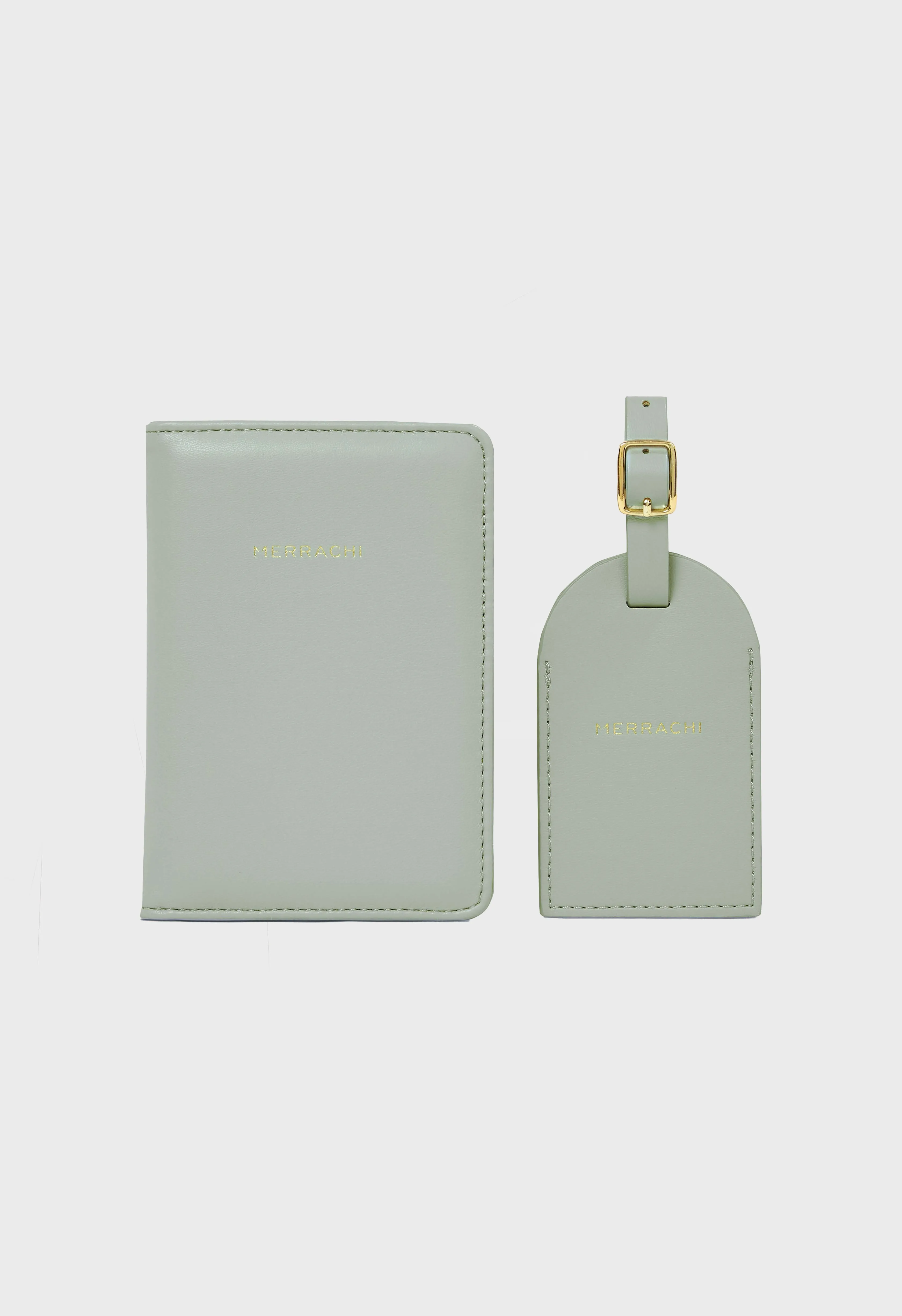 Passport Holder and Luggage Label | Misty Green