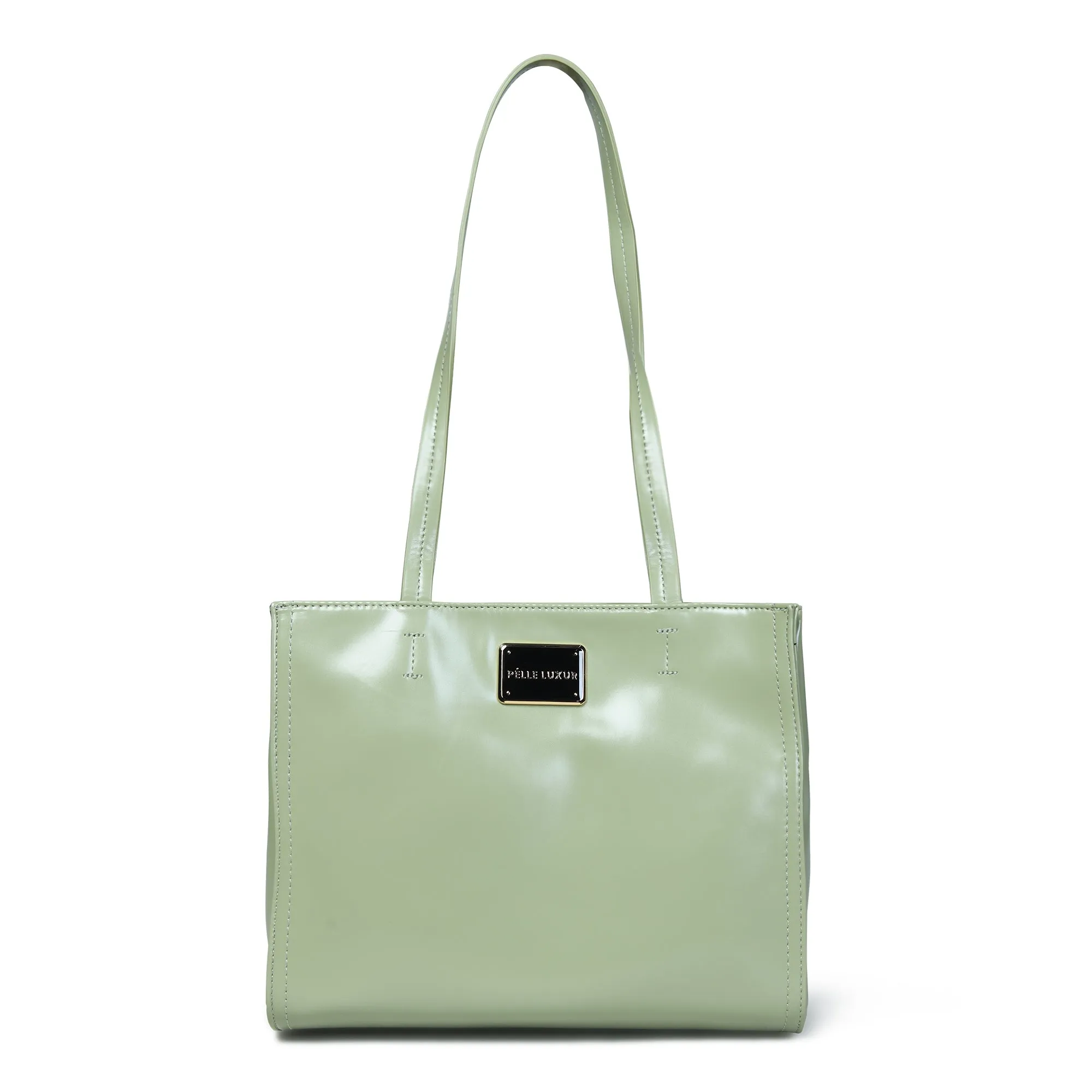 Pelle Luxure Olive PU Medium Handbag – Stylish & Functional