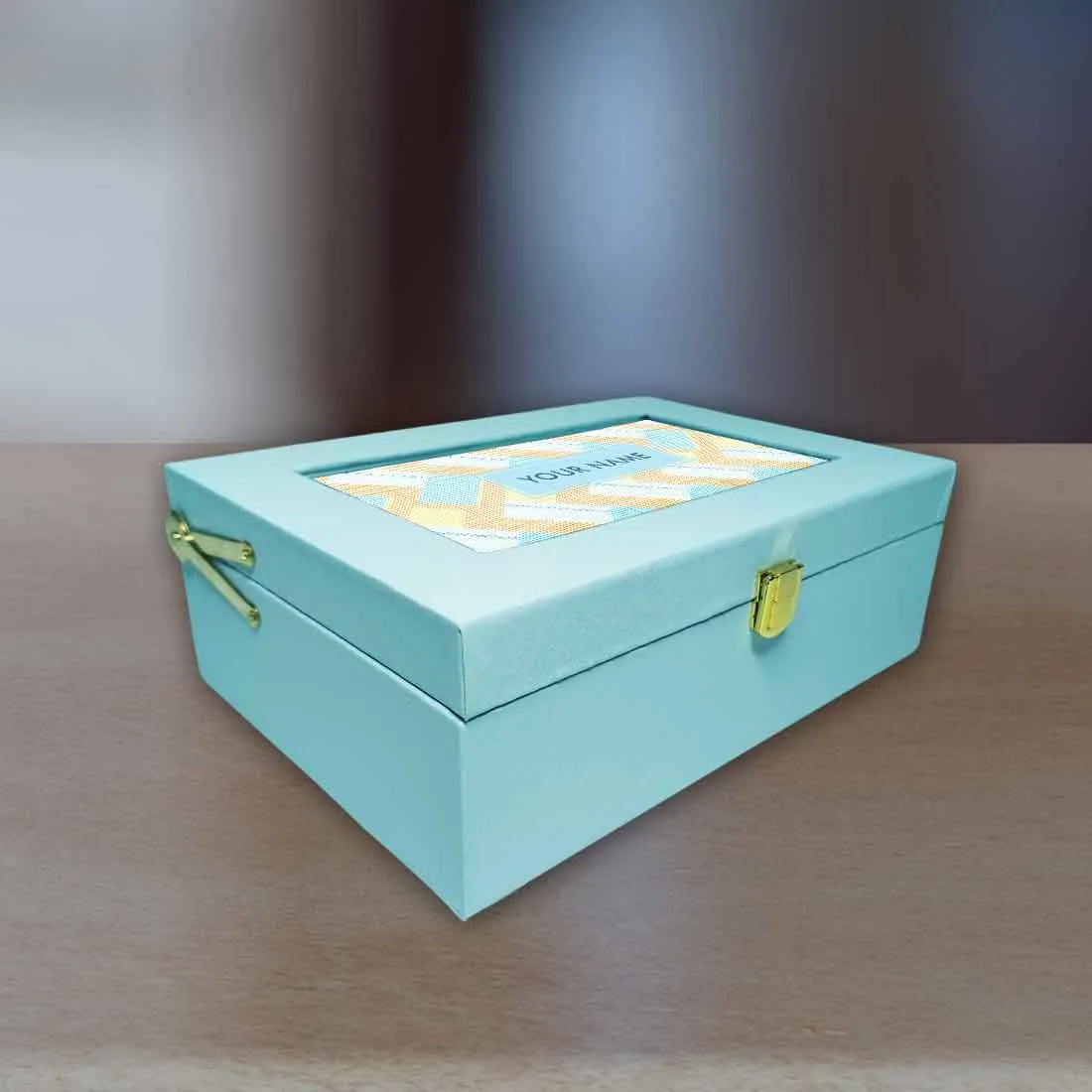 Personalised Jewellery Box for Women Gifting Add Your Name - Stripe