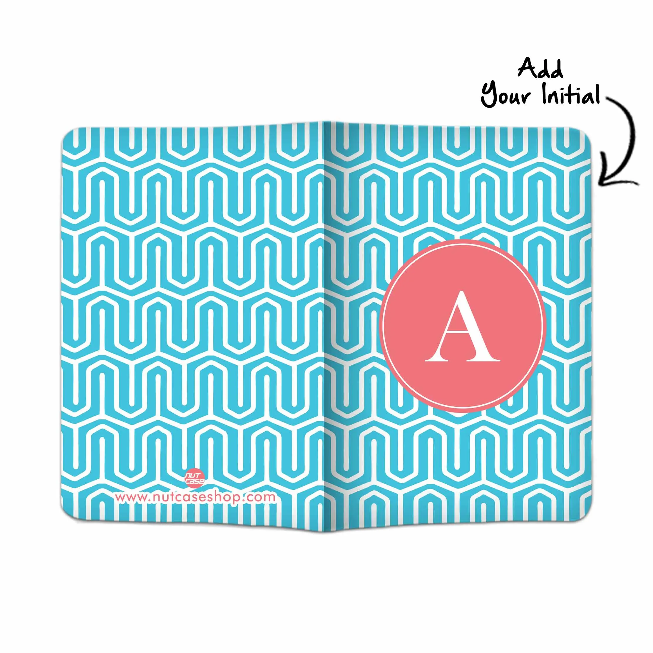 Personalised Passport Cover and Baggage Tag Combo - Blue Pattern Lines