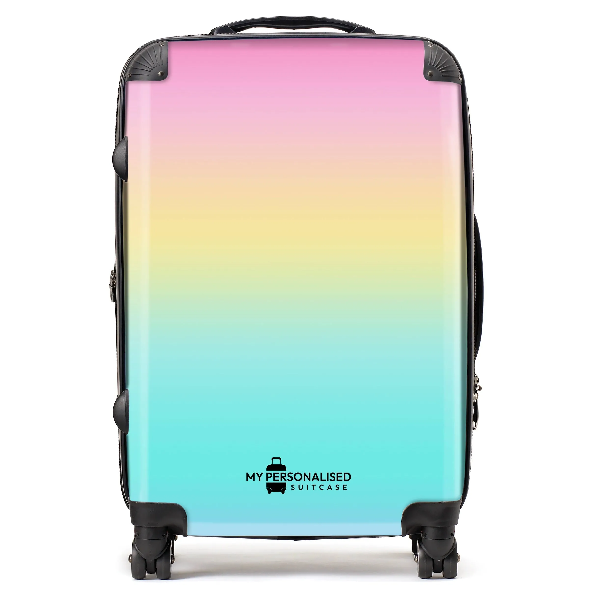 Personalised Pastel Rainbow Ombre Gradient Suitcase